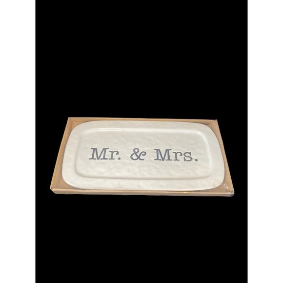 Mud Pie Wedding Hostess Large Serving Tray NIB 15x8" - Picture 5 of 5